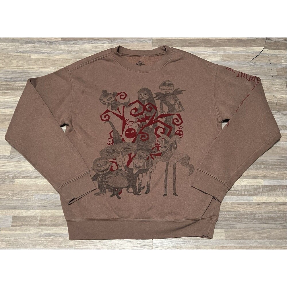 Disney Nightmare Before Christmas Sweatshirt Women’s X-Small Brown Crewneck